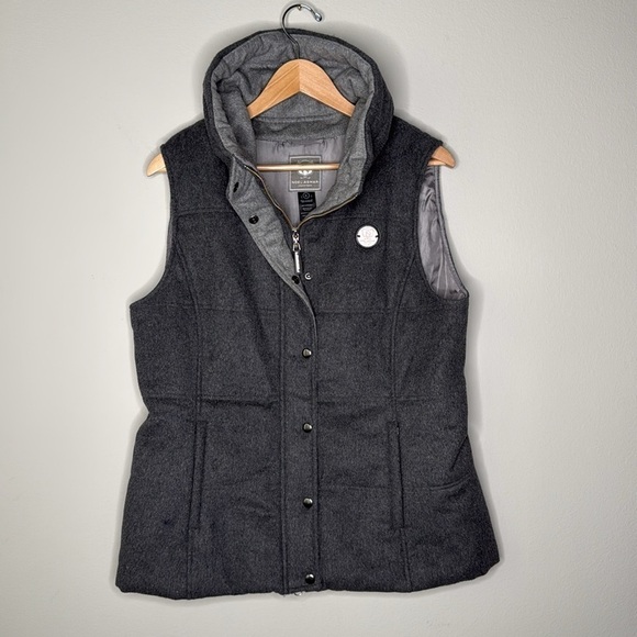 Noel Asmar Equestrian Gray Wool High Collar Equestrian Vest Women's Size XL EUC - Picture 5 of 9